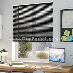 پرده کرکره فلزی پرفراژ مشکی ۲۵ میلیمتری p164