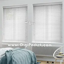 پرده کرکره چوبی سفید رنگ ۲.۵ سانتیمتری کد 254 خوش سایه