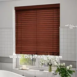 پرده کرکره چوبی قرمز رنگ ۲.۵ سانتیمتری کد 253 خوش سایه