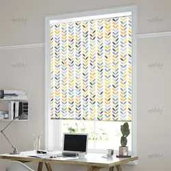 پرده شید رول چاپی طرح برگ 33