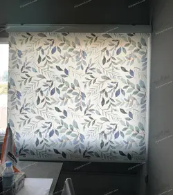 پرده شید رول چاپی طرح برگ 28