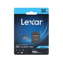Lexar microSDHC UHS-I & adapter 633X-32GB (گارانتی سورین)