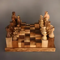 صفحه شطرنج سه بعدی چوبی