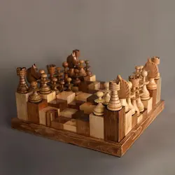 صفحه شطرنج سه بعدی چوبی