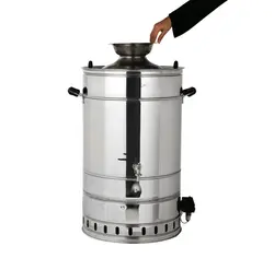 سماور صنعتی گازی دنیای استیل نوری مدل gt 60 گنجايش 60 ليتر تک جداره تنوره دار