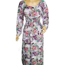 پیراهن ساحلی بلند آستین دار گل