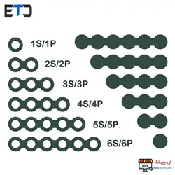 حلقه عایق پلاریته باتری 18650 چسب دار سوراخ دار 6 سل