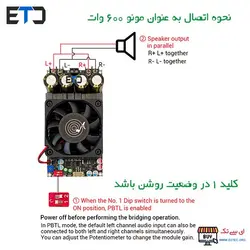 آمپلی فایر استریو 2x300 وات TPA3255 مدل ZK-3002