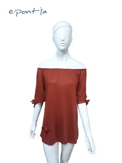 خرید شومیز یقه قایقی پاپیون دار از فروشگاه اپونتیا