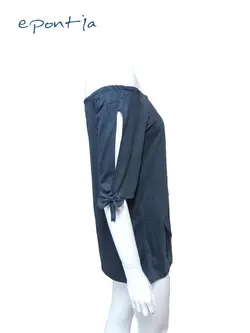 خرید شومیز یقه قایقی پاپیون دار از فروشگاه اپونتیا