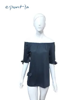 خرید شومیز یقه قایقی پاپیون دار از فروشگاه اپونتیا