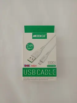 کابل شارژ 1 متری تایپ سی (Type-C) مدل MCB-005 برند مودم کت - MODEM CAT