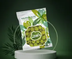 زیتون بی هسته ۴۰۰گرمی دلفین سایز متوسط باطعم سبزیجات - ۲۰عددی