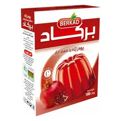 پودر ژله با طعم انار برکاد 100 گرمی - کارتن60 تایی