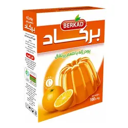 پودر ژله با طعم پرتقال برکاد100 گرمی -کارتن 60 تایی