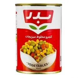 کنسرو مخلوط سبزیجات ۴۳۰ گرمی بدر - کارتن ۱۲ تایی