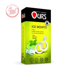 کاندوم اورز تاخیری، خاردار و شیاردار مدل Ours Ice Mohito (بسته 12عددی)