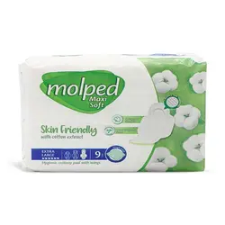 نوار بهداشتی بالدار نیمه ضخیم کتان مولپد Molped مدل Maxi Soft خیلی بزرگ - 1 ریال -  - فیما مارکت