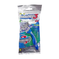 تیغ یکبار مصرف لرد 3 لبه پفکی 5 عددی - 1 ریال -  - فیما مارکت