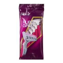 تیغ چند بار مصرف 2لبه رابر گریپ زنانه سیلور (پک5عددی) - 668.563 ریال -  - فیما مارکت