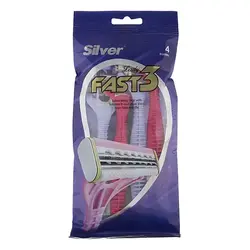 تیغ چند بار مصرف 3لبه فست 3 زنانه سیلور (پک 4 عددی) - 955.456 ریال -  - فیما مارکت