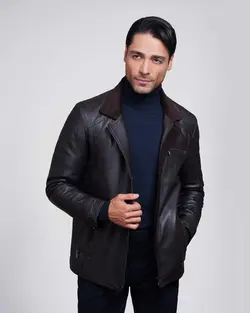 کاپشن چرم مردانه فایو - فروشگاه فایو