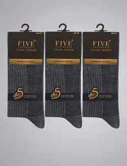 جوراب مردانه فایو پک سه تایی کد 7023