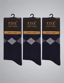 جوراب مردانه فایو پک سه تایی کد 7010