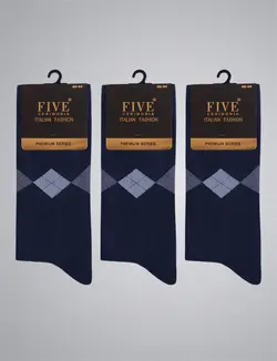 جوراب مردانه فایو پک سه تایی کد 7009