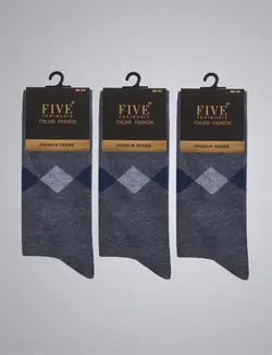 جوراب مردانه فایو پک سه تایی کد 7008