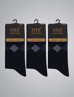 جوراب مردانه فایو پک سه تایی کد 7007
