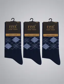 جوراب مردانه فایو پک سه تایی کد 7005