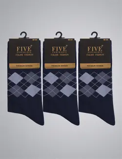 جوراب مردانه فایو پک سه تایی کد 7001