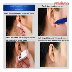 دستگاه پیرسینگ به همراه یک جفت گوشواره Self Piercing