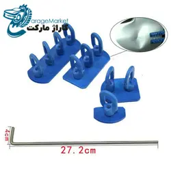 چسبونک قطاری پیچی چهار پارچه قابل تنظیم صافکاری بی رنگ همراه با میله
