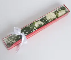 3 گل رز سفید در یک جعبه(ترکیه)