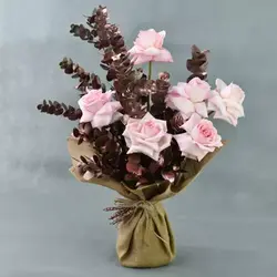 دسته گل رز صورتی معطر اوهارا (امارات)