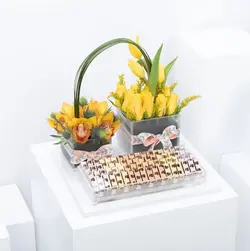 شکلات ابوچی 600 گرم و شکوفه زرد (قطر)