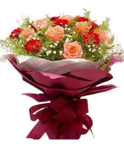 رز صورتی + میخک قرمز (چین)