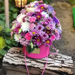 باکس گل صورتی دل انگیز