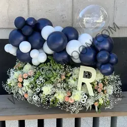 باکس گل تولد تم آبی