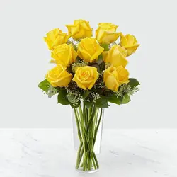 دسته گل رز هلندی زرد