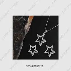 نیم ست نقره مدل ستاره