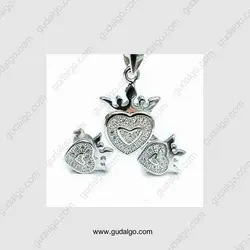 نیم ست ظریف قلب و تاج - نیم ست نقره - نیم ست - گودال