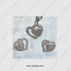 نیم ست ظریف قلب - نیم ست ظریف - نیم ست نقره - گودال