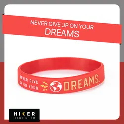 دستبند سیلیکونی NEVER GIVE UP ON YOUR DREAMS (0428)