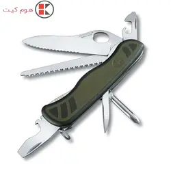 چاقو وابزار چندکاره ویکتورینوکس سبز و مشکی Victorinox_Soldier 08 One Hand_0.8461.MWCH