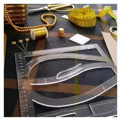 خط‌ کش خیاطی نوآوری‌های آهار مدل جای دوخت و دکمه