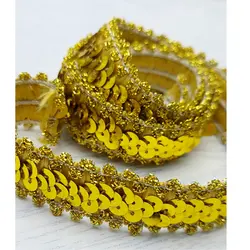 نوار یراق مدل 2 رج پولک زر طول 2 متری