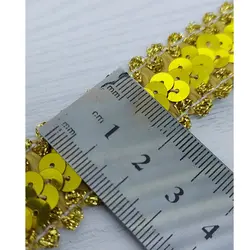 نوار یراق مدل 2 رج پولک زر طول 2 متری